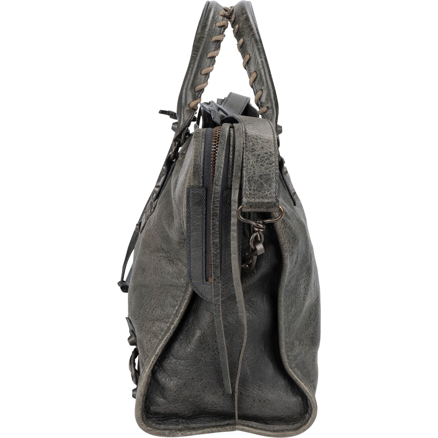 Balenciaga Dark Green Leather Classic City Handbag