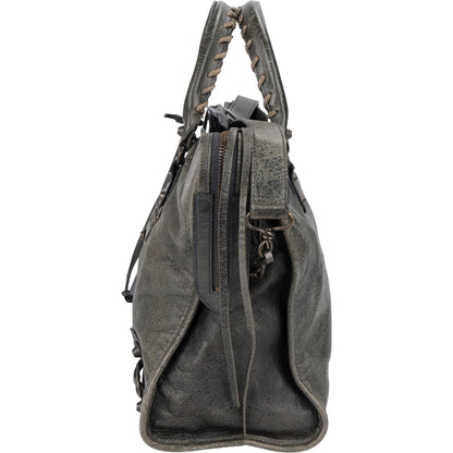 Balenciaga Dark Green Leather Classic City Handbag