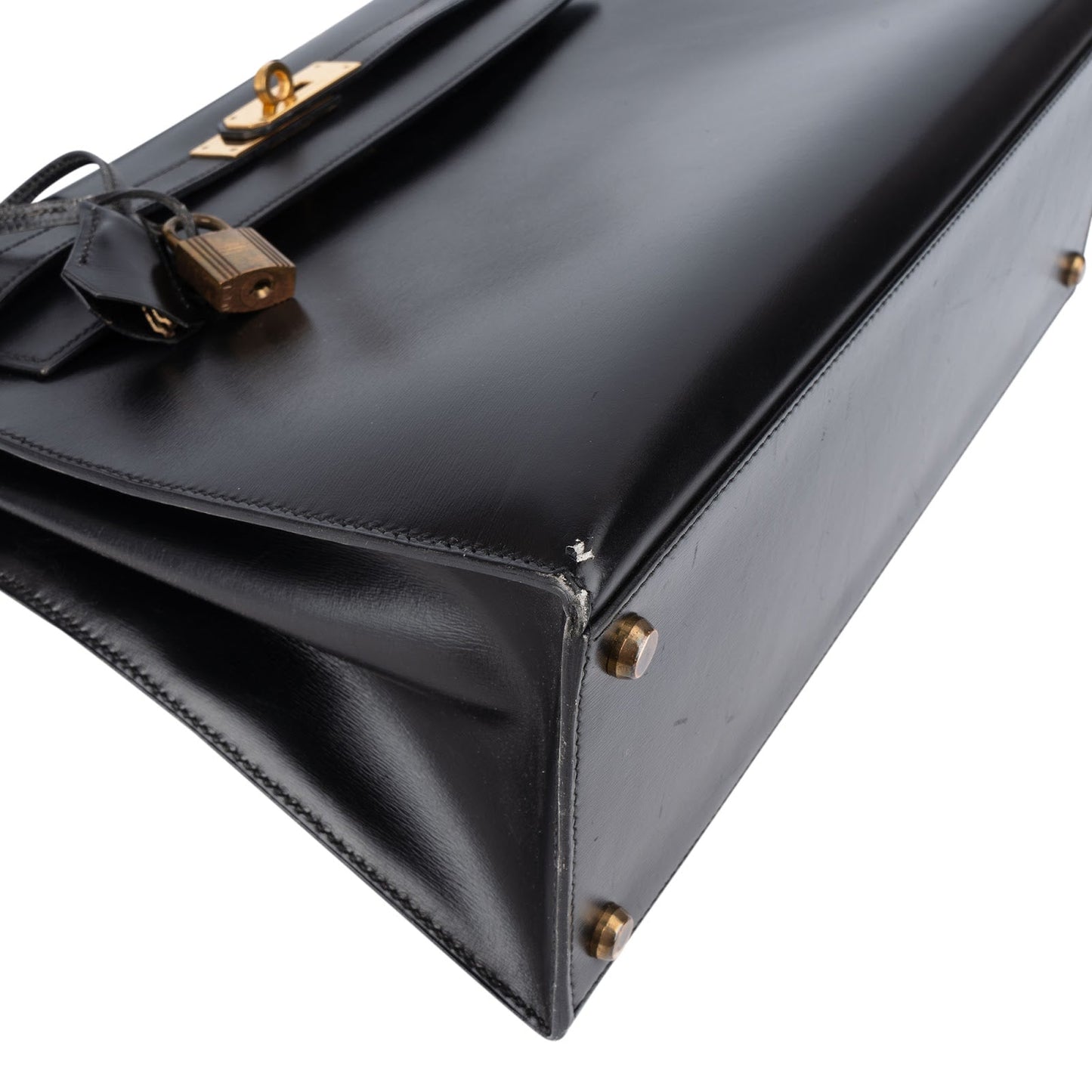 Hermès Noir Box Calf Kelly 32 Sellier Handbag