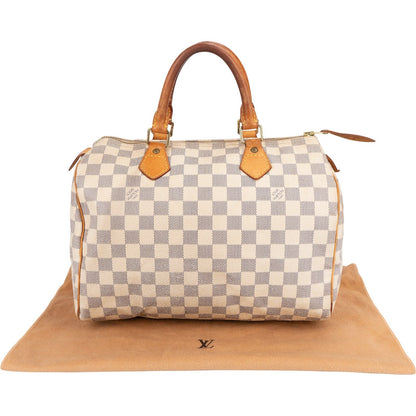 Louis Vuitton Monogram Damier Azur Speedy 30 Handbag