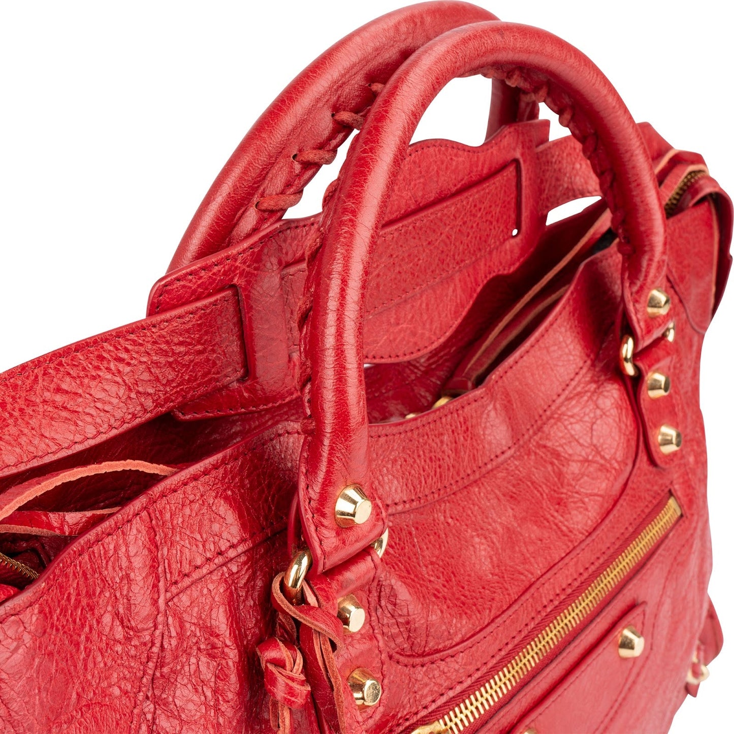 Balenciaga Red Leather City Handbag