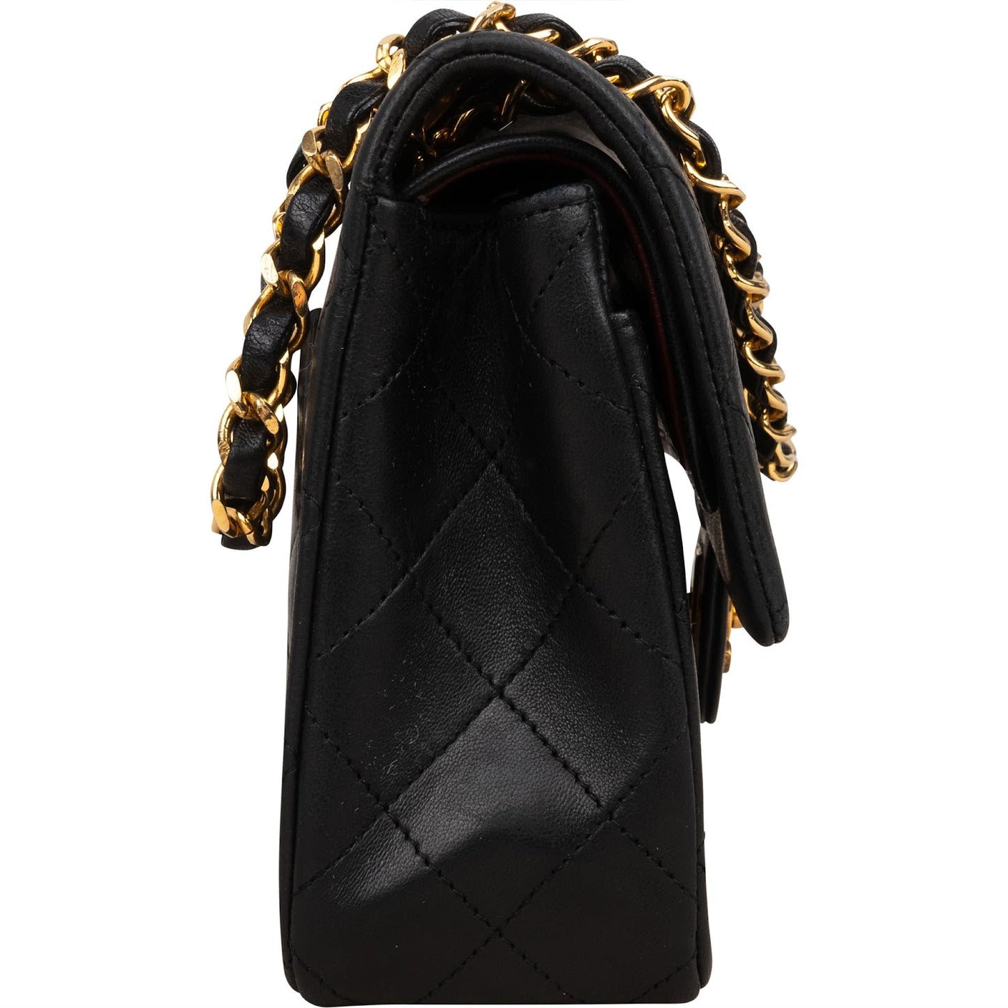 Chanel Quilted Lambskin Small 24K Gold Double Flap Shoulder Bag