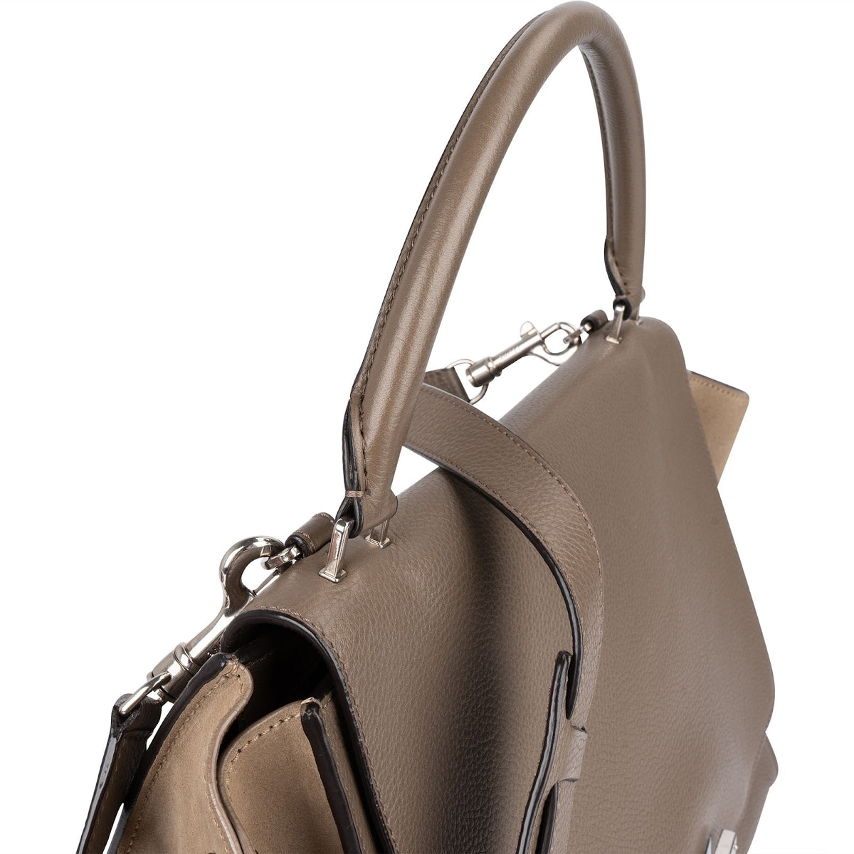 Céline Drummed Calfskin and Suede Trapeze Handbag