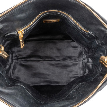 Miu Miu Black Quilted Nappa Leather Handbag