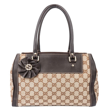 Gucci GG Monogram Leather Flower Handbag