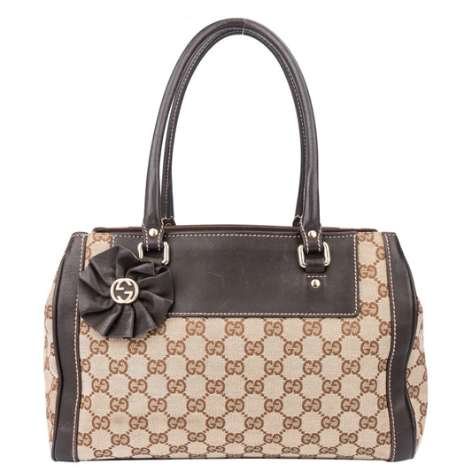 Gucci GG Monogram Leather Flower Handbag