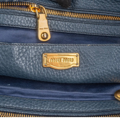 Miu Miu Vitello Daino Leather Tote Shoulder Bag