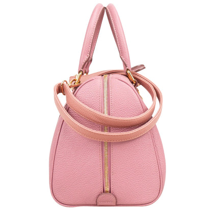 MCM Pebbled Leather Essential Studded Boston Handbag