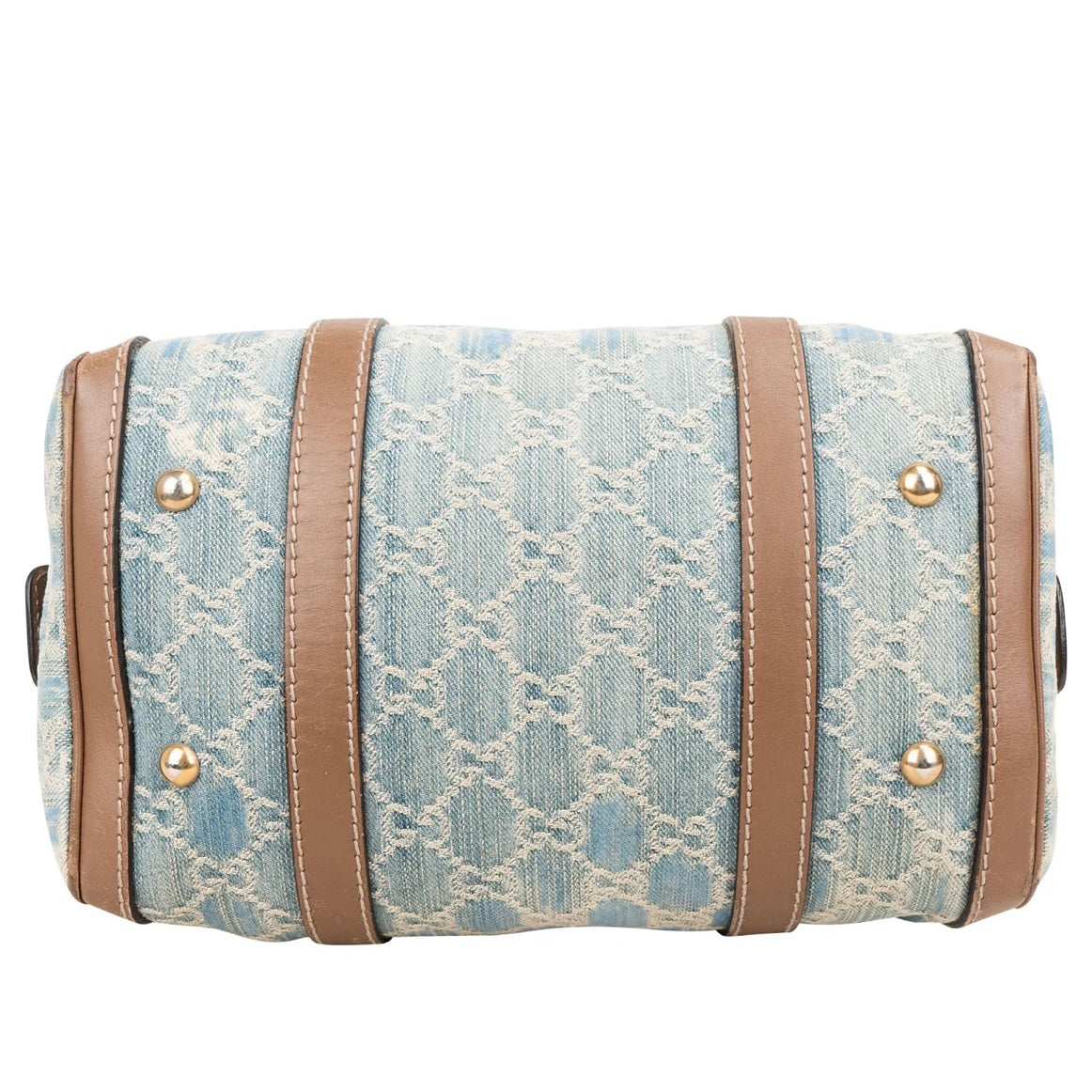 Gucci Denim Monogram Boston Handbag