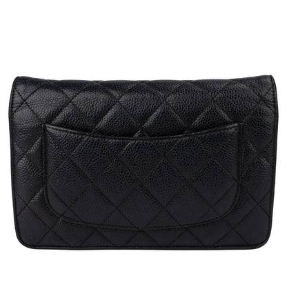 Chanel Quilted Caviar Leather Wallet On Chain Crossbody Bag