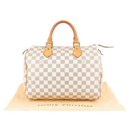 Louis Vuitton Monogram Damier Azur Speedy 30 Handbag