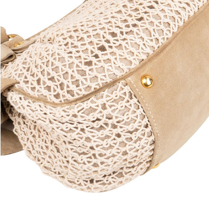 Miu Miu Suede and Crochet Bow City Handbag