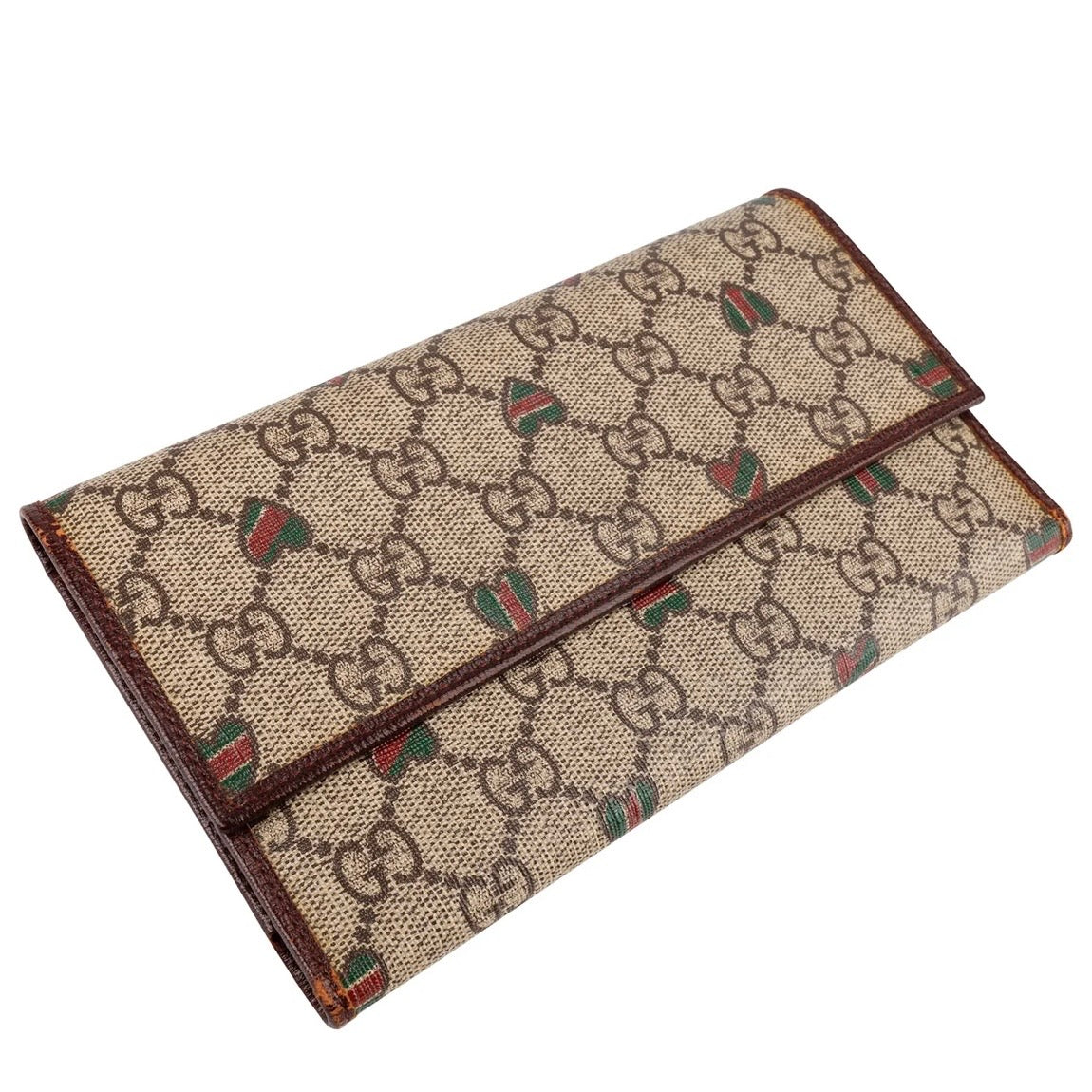 Gucci Monogram GG Supreme Canvas Heart Continental Wallet