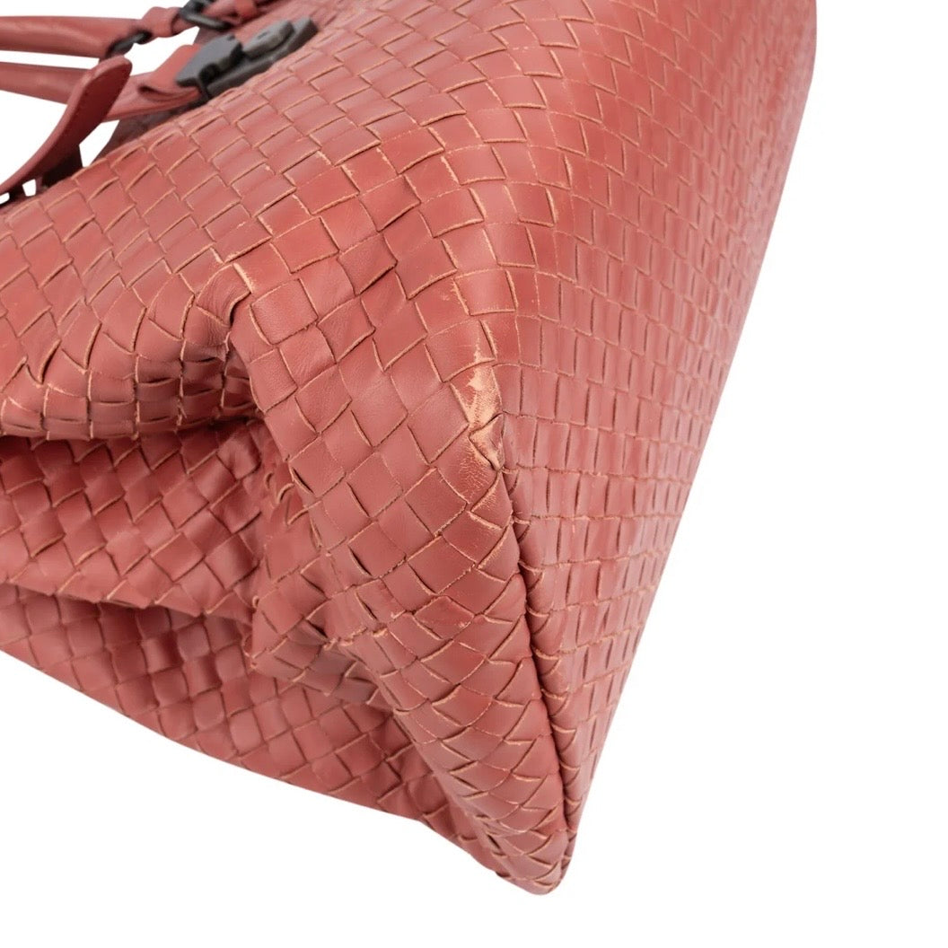 Bottega Veneta Intrecciato Leather Roma Tote Handbag