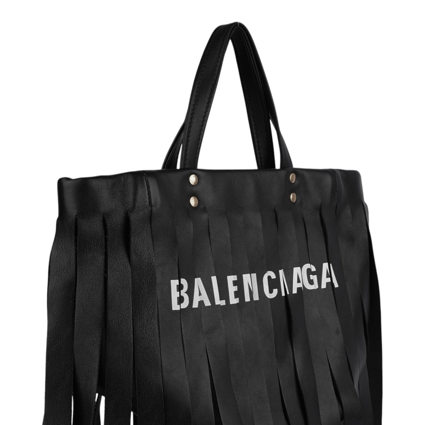 Balenciaga Fringe Laundry Cabas Tote Bag