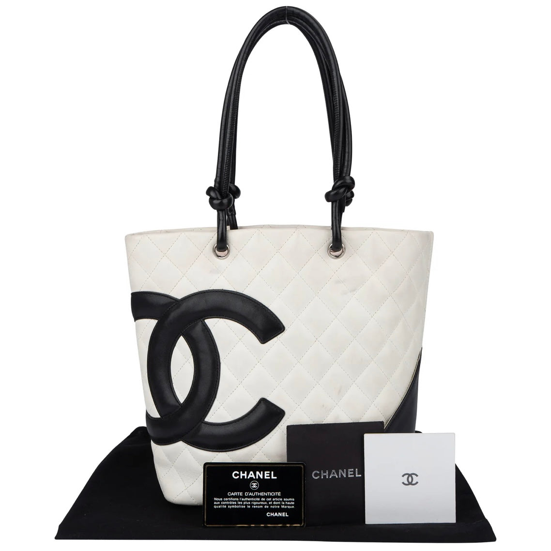 Chanel Quilted Bicolor Lambskin Cambon Handbag