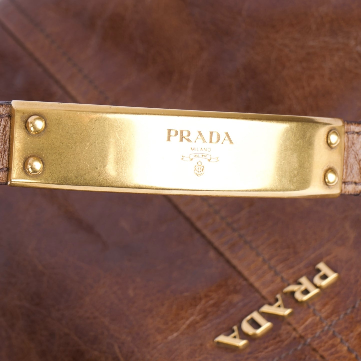Prada Vitello Leather Shine Chain Shoulder Bag