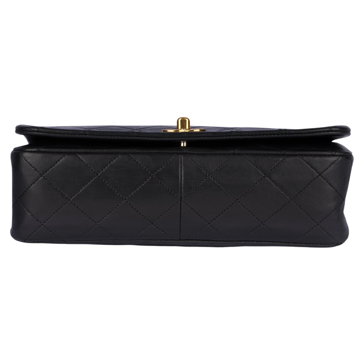 Chanel Quilted Lambskin 24K Gold Single Flap Crossbody Bag