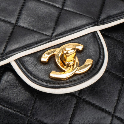 Chanel Quilted Lambskin 24K Gold Bicolor Single Flap Crossbody Bag