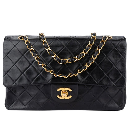 Chanel Quilted Lambskin 24K Gold Medium Double Flap Crossbody Bag