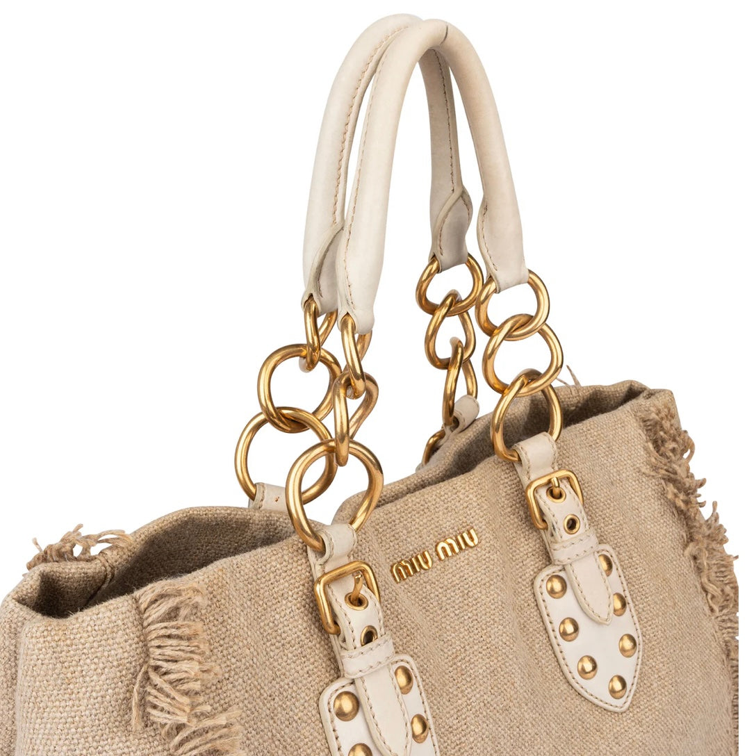 Miu Miu Classic Jute Handbag