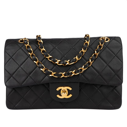 Chanel Quilted Lambskin 24K Gold Medium Double Flap Crossbody Bag