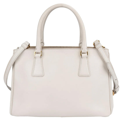Prada White Saffiano Leather Galleria Handbag
