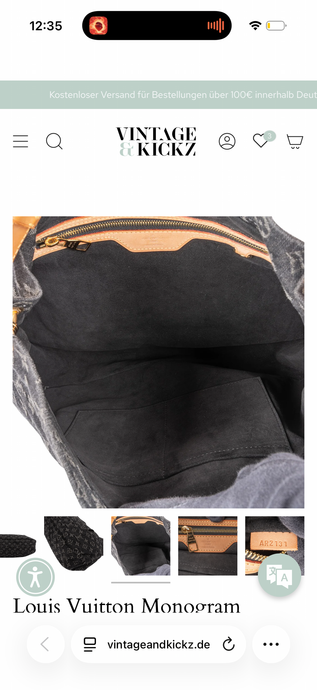 Louis Vuitton Monogram Denim Baggy Daily Shoulder Bag
