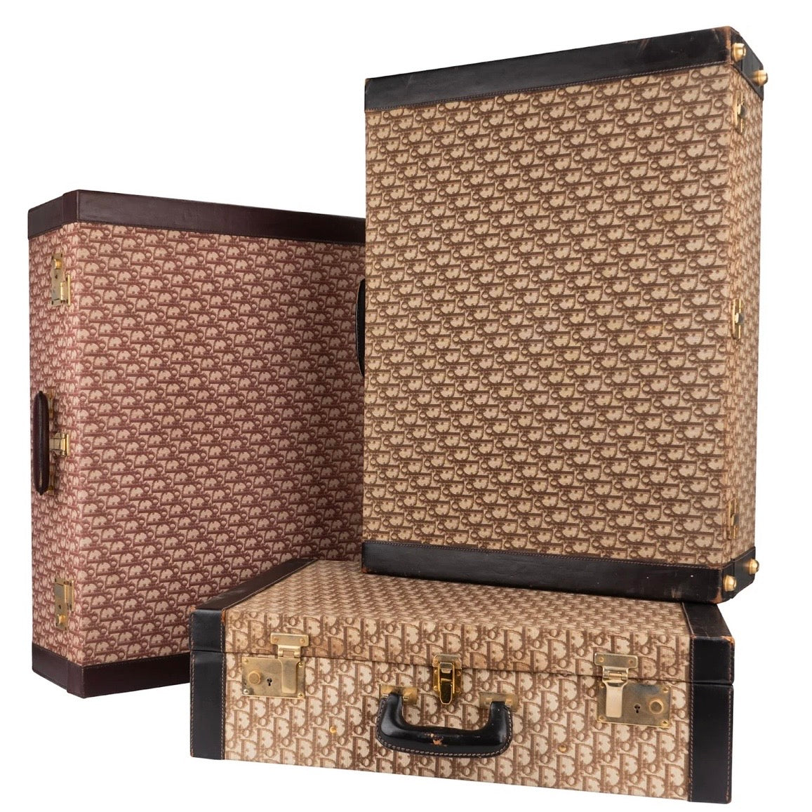 Christian Dior Trotter Monogram Vintage Suitcase Trio Tower