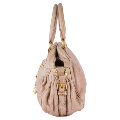 Miu Miu Nero Leather Padlock Handbag