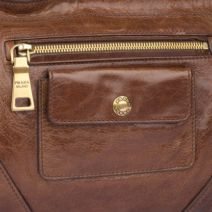 Prada Vitello Leather Shine Chain Shoulder Bag