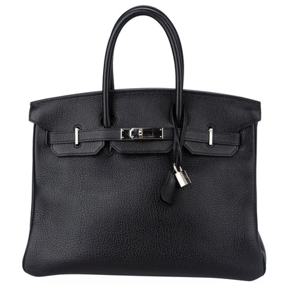 Hermès Noir Togo Leather Palladium Birkin 35 Handbag