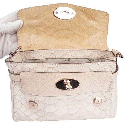 Mulberry Beige Python Embossed Leather Alexa Shoulder Bag