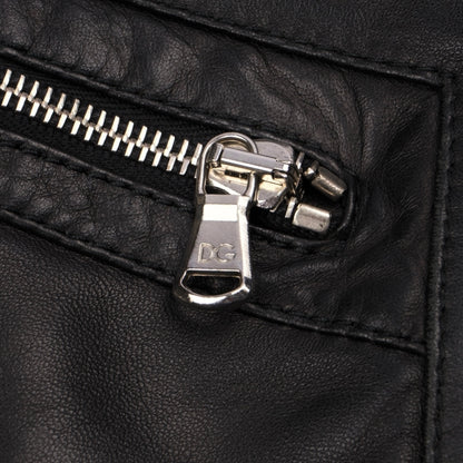 Dolce & Gabbana Multi-Zip Cropped Leather Jacket (42)