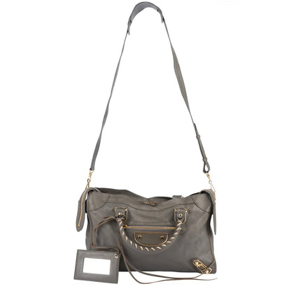 Balenciaga Grey Grained Leather City Handbag