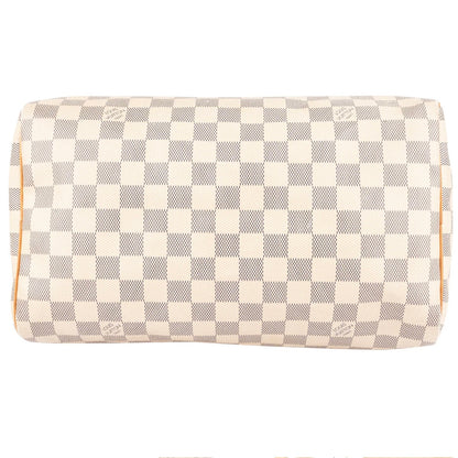 Louis Vuitton Monogram Damier Azur Speedy 30 Handbag
