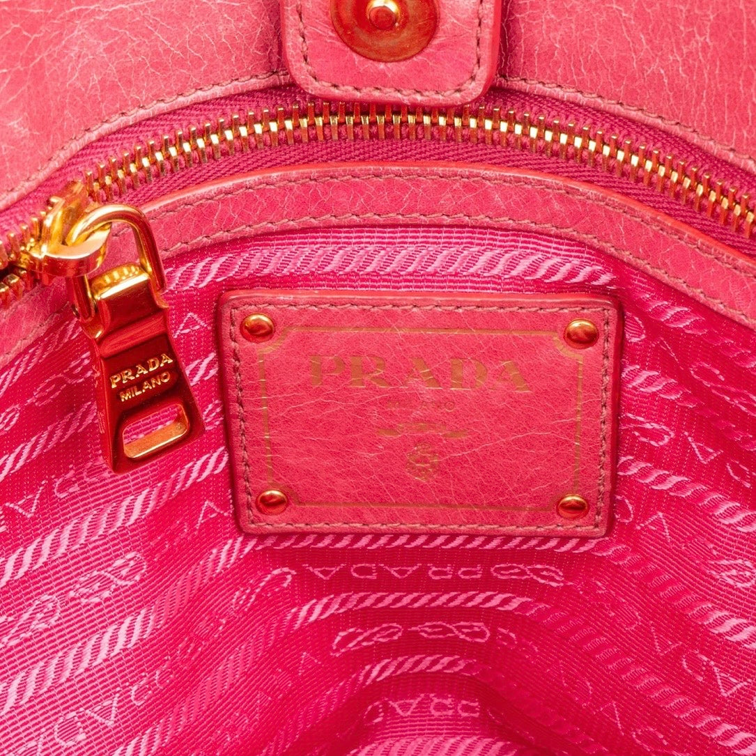 Prada Pink Vitello Lux Shine
Leather Tote Handbag