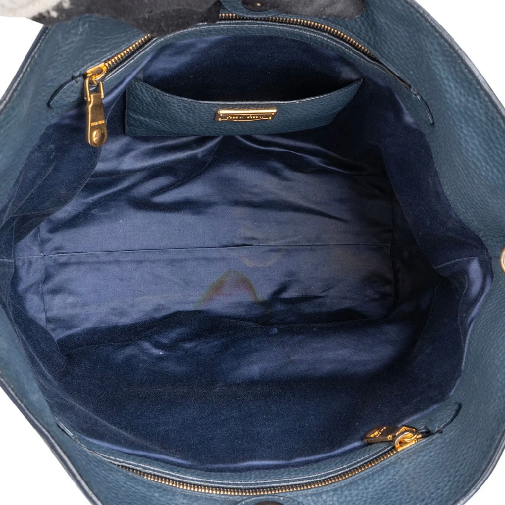 Miu Miu Vitello Daino Leather Tote Shoulder Bag