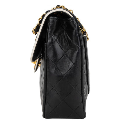 Chanel Quilted Lambskin 24K Gold Bicolor Single Flap Crossbody Bag