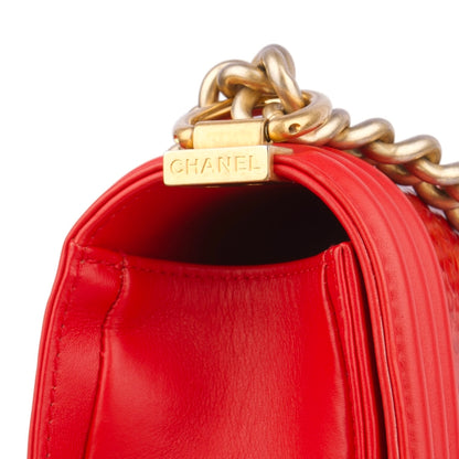 Chanel Boy Red Phyton Leather Limited Edition Bag