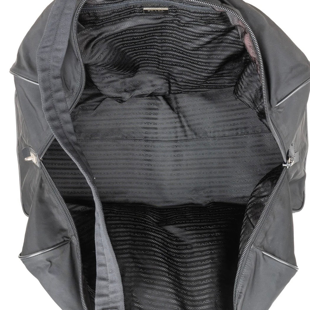 Prada Black Nylon Triangle Duffle Bag 55 Travel Bag