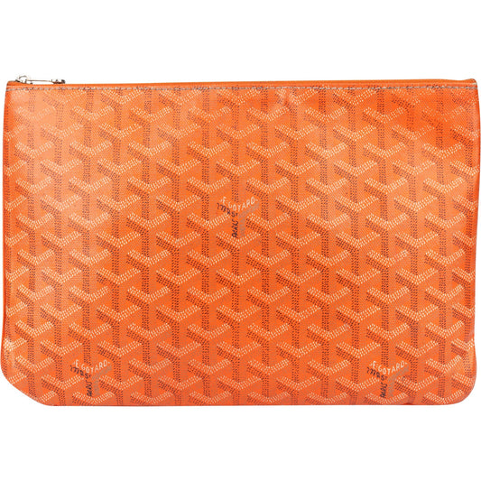Goyard Orange Goyardine Monogram Clutch