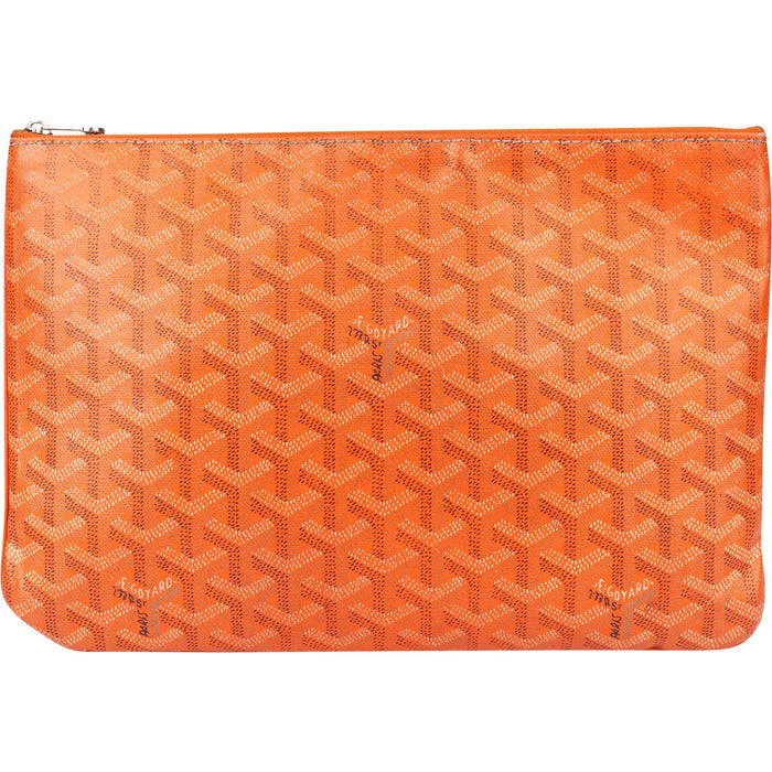 Goyard Orange Goyardine Monogram Clutch