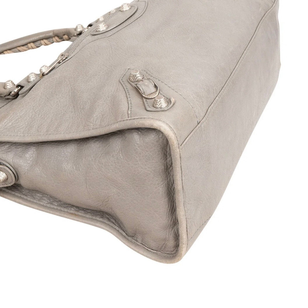 Balenciaga Grey Leather Classic City Handbag