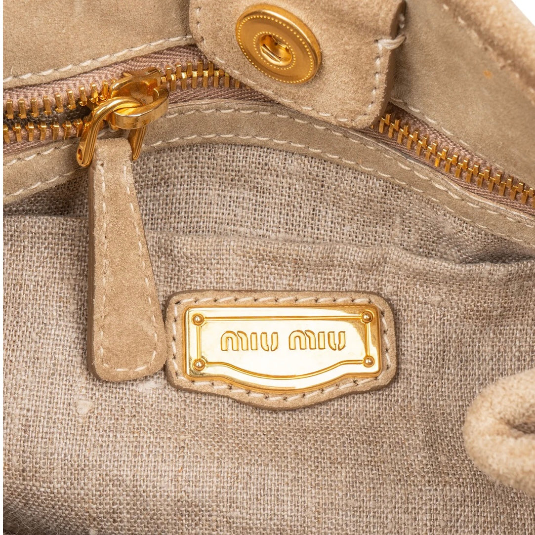 Miu Miu Suede and Crochet Bow City Handbag