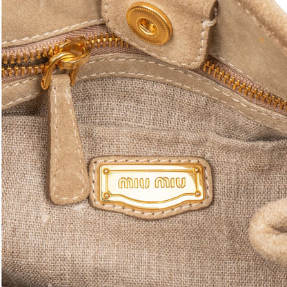 Miu Miu Suede and Crochet Bow City Handbag
