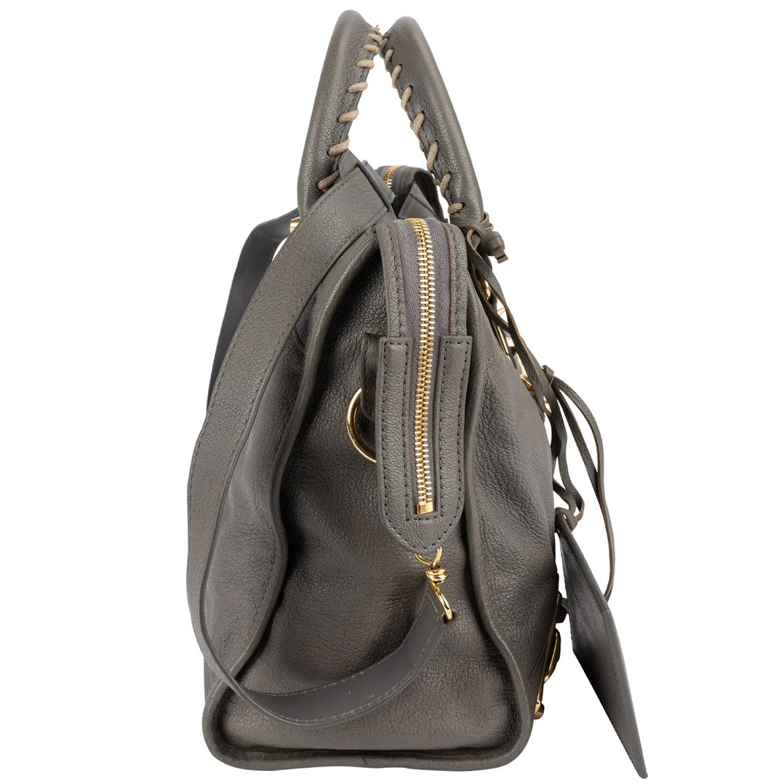 Balenciaga Grey Grained Leather City Handbag