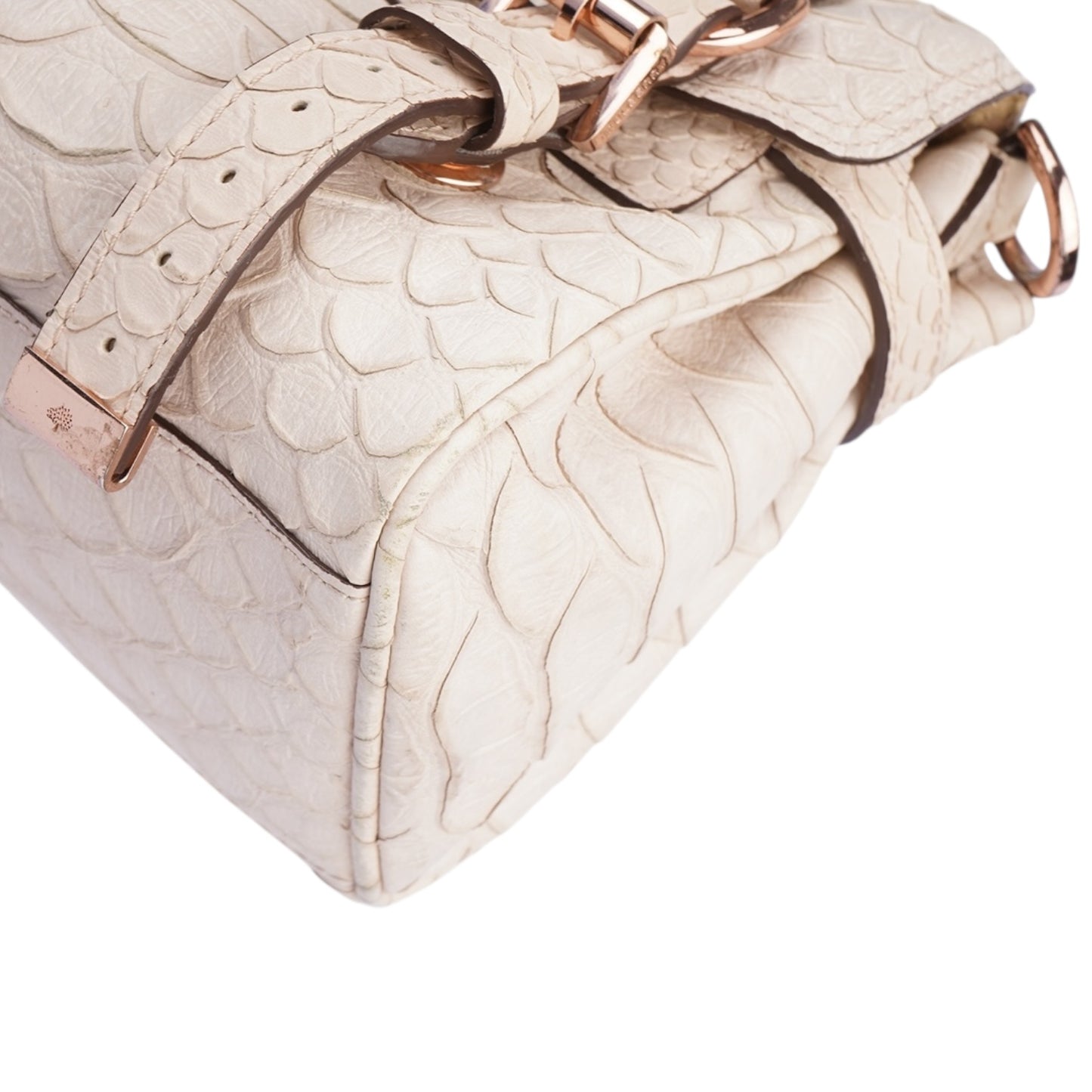 Mulberry Beige Python Embossed Leather Alexa Shoulder Bag