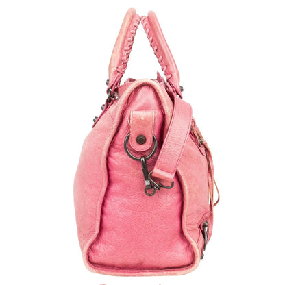 Balenciaga Pink Leather Classic City Handbag