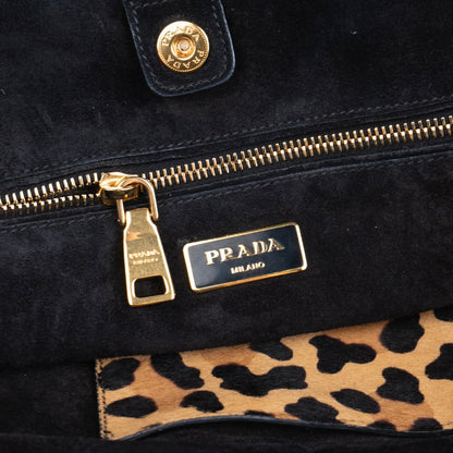 Prada Leopard Galleria Twin Zip Handbag